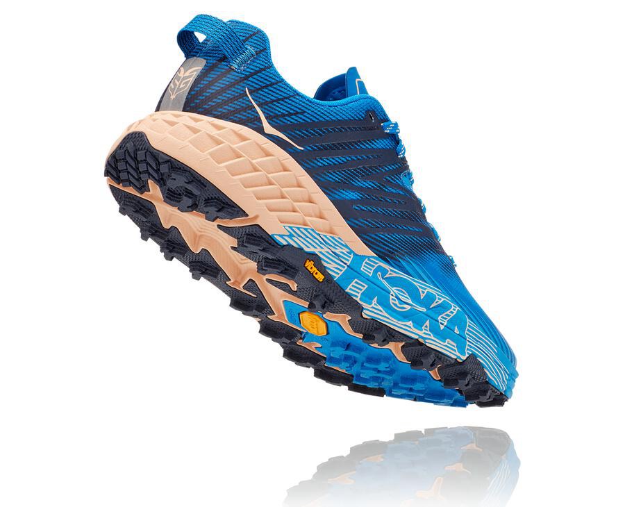 Trail Shoes Womens - Hoka One One Speedgoat 4 - Blue - SELYBRI-90